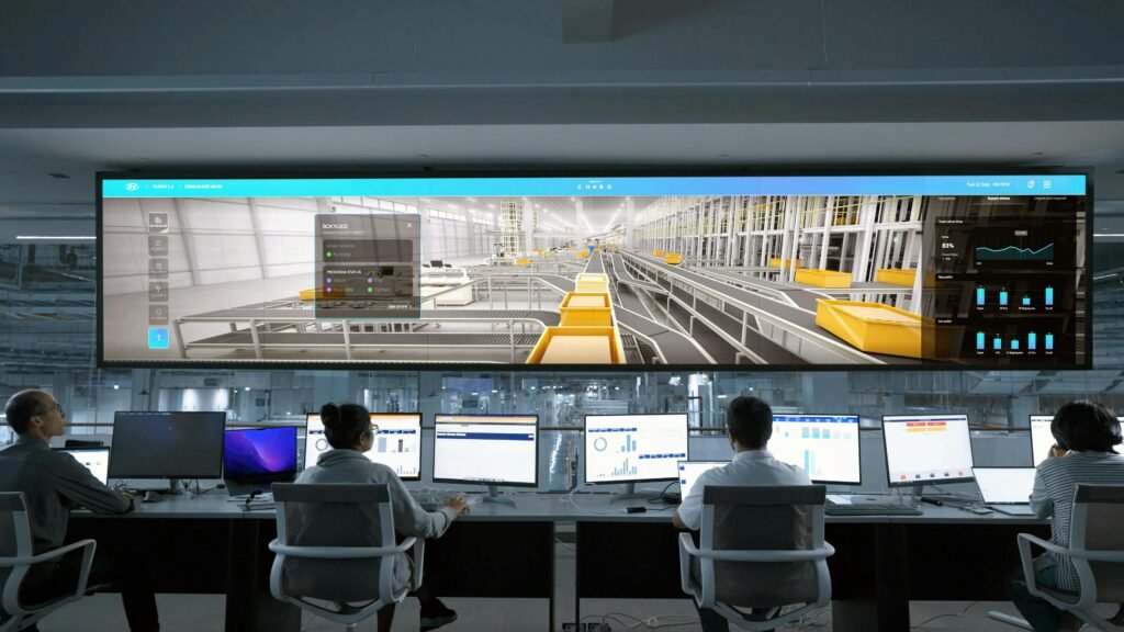 pexels-photo-19317897-19317897 Modern control room with people monitoring large digital displays and computer systems.